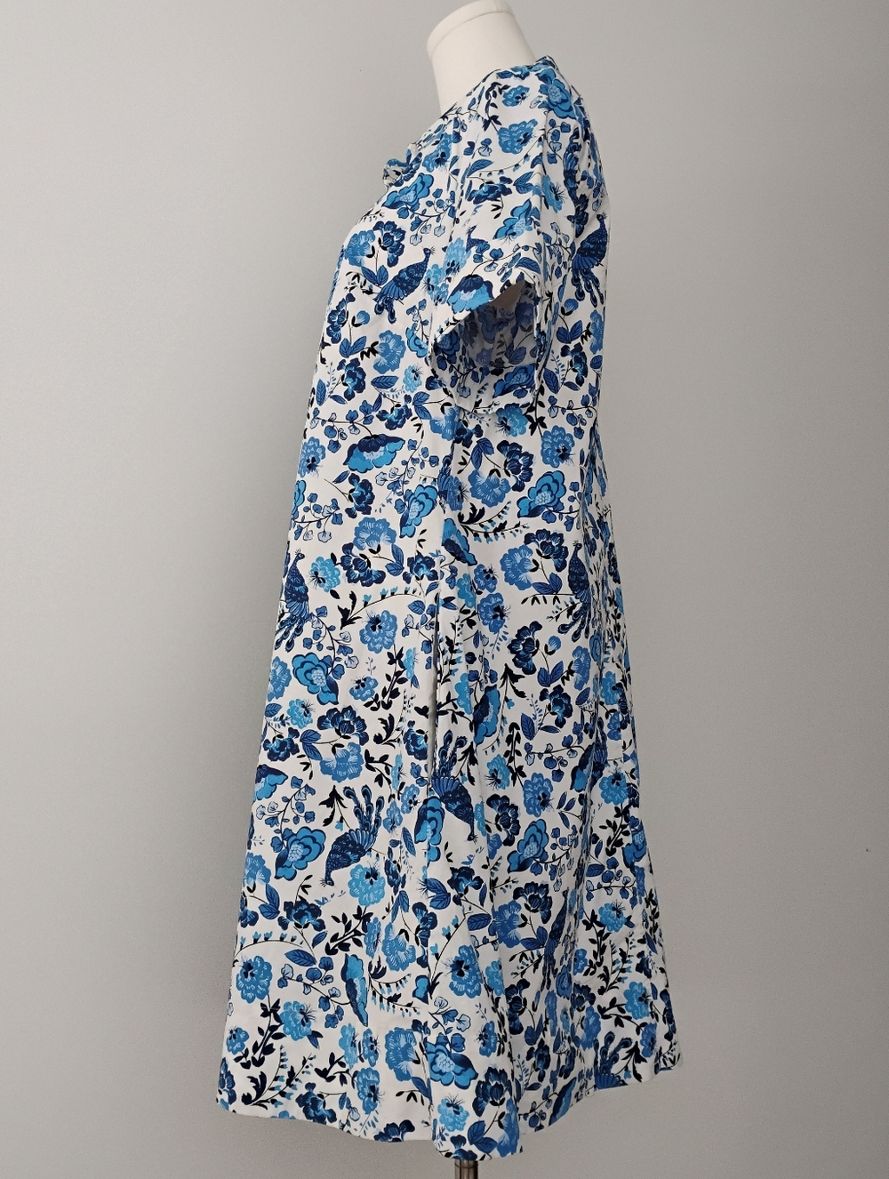 Kate Spade Peacock Floral Shirt Dress Size L - Picture 3 of 13